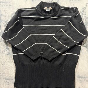 Source Unknown Black Sweater with White Stripes
